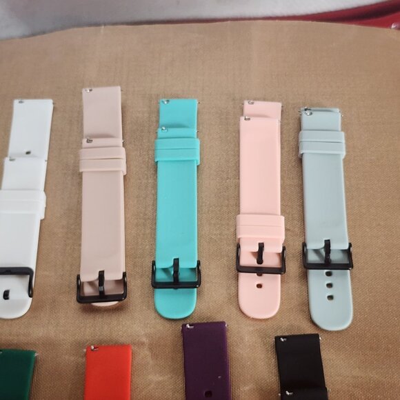 New Ecsem Popglory P22 Quick Release Unisex Multi Color Rubber Watchbands 9pk - Picture 15 of 16